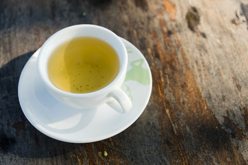tea cup on wooden table