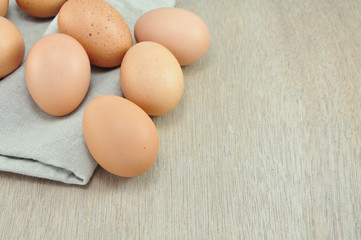 Eggs on Fabric  Background