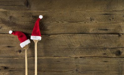 Speisekarte oder Menükarte zu Weihnachten: Hintergrund Holz
