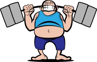 Strong man weight lifting