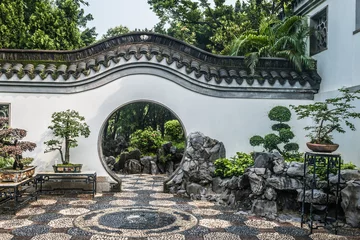 Zelfklevend Fotobehang bonsai garden Kowloon Walled City Park Hong Kong © snaptitude