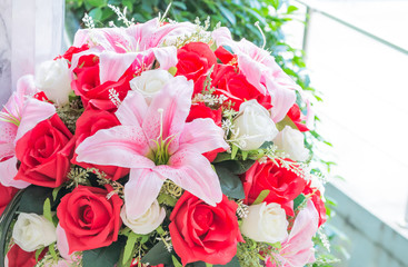 fake beautiful plastic Lillyand rose  flower