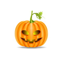 Halloween pumpkin head isolated on white background