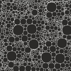 Seamless background foam bubbles, white on black