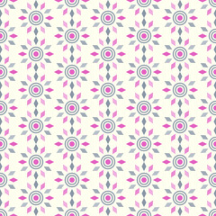 Fototapeta na wymiar Purple Abstract Circle and Rhomboid Pattern on Pastel Background