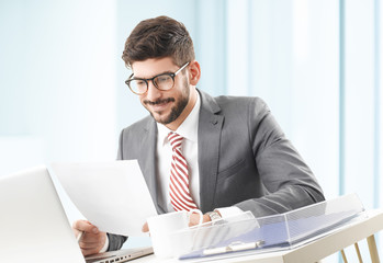 Young businessman working