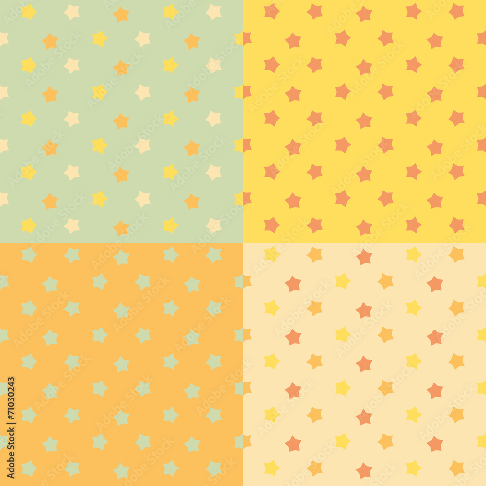 Poster stars seamless pattern. vector set.