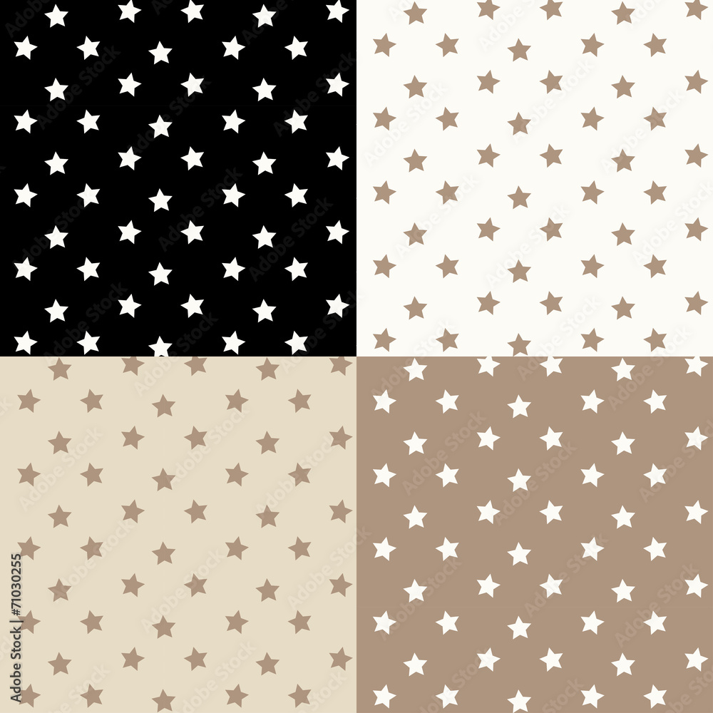 Poster stars seamless pattern. vector set.
