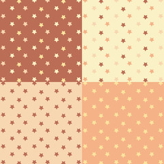 Stars seamless pattern. Vector set.