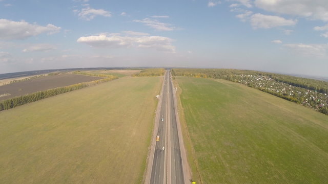 Highway road car top view Route  