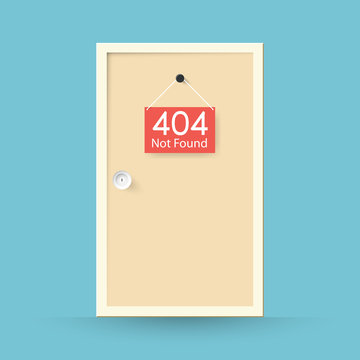 Page not found Error 404. door concept