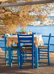 Seaside cafe terrace