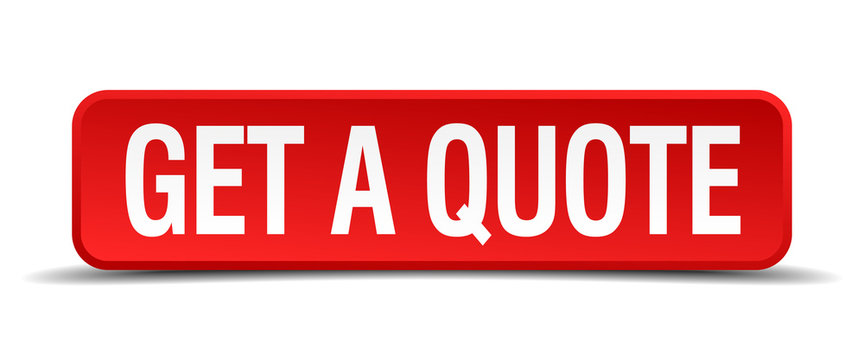 get a quote red 3d square button on white background