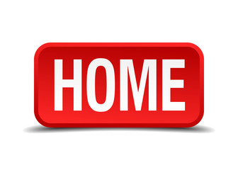 Home red 3d square button on white background