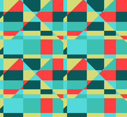 seamless geometric red yellow blue color  pattern background