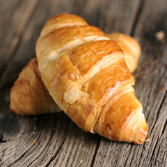 Croissants on a wooden table