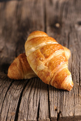 Croissants on a wooden table