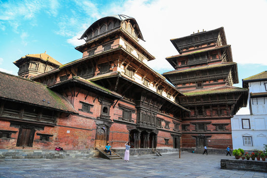 the architecture in kathmandu durbar square in nepal