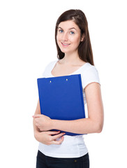 Woman hold with clipboard