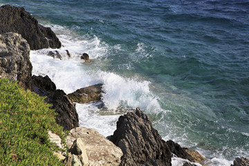 Beautiful waves of the Aegean Sea.