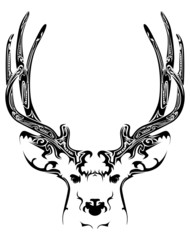 Abstract deer head tribal tattoo