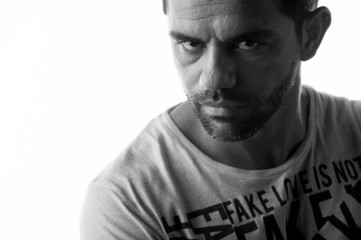 strong looking man portrait