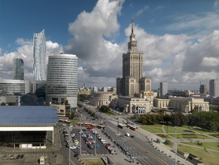 Warszawa,widok centrum - obrazy, fototapety, plakaty