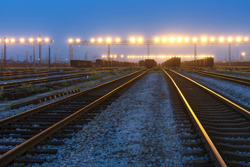 Fototapeta na wymiar The way forward railway