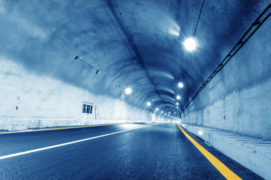 Fototapeta Abstract car in the tunnel trajectory