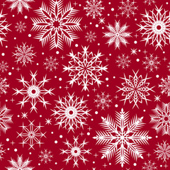 Snowflakes Christmas seamless pattern - illustration
