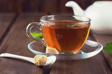 Cup of fresh herbal tea