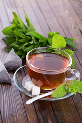 Cup of fresh herbal tea