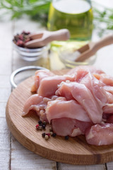 Raw chicken meat