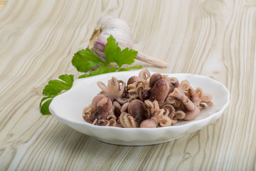 Boiled octopus