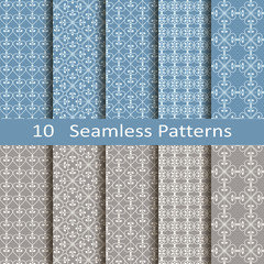 set of ten seamless patterns