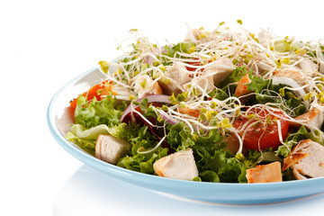 Roast chicken fillet and vegetables