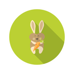 Rabbit with Carrot Flat Icon