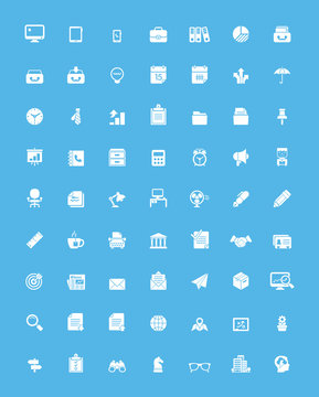 Simple business and office  icon set
