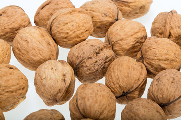 walnuts heap isolated on  white background