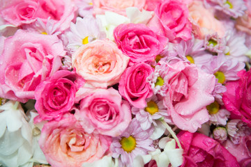 wedding bouquet with rose bush