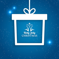 Fototapeta na wymiar Christmas holiday background with paper gift box decoration