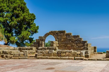 Theater of the archaeological site,Tindarys, Sicily.