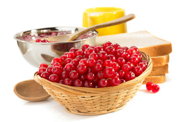 red currants on white