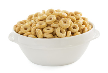 corn flakes rings on white