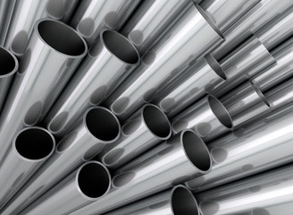 Aluminium Stahl Kupfer Rohre Profile aufsteigend © alperdostal