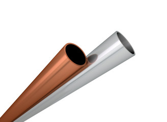 Aluminium Stahl Kupfer Rohre Profile aufsteigend