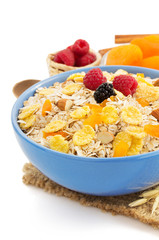 bowl of muesli cereals