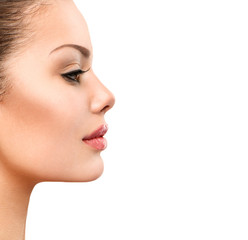 Fototapeta premium Beautiful Face of Young Woman with Clean Fresh Skin