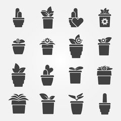 Houseplant icons set