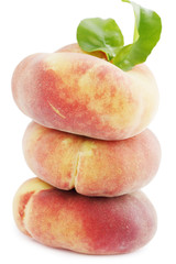 Mature flat peaches